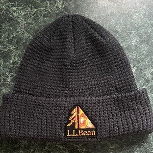 L.L. Bean Black Knit Hat with Logo